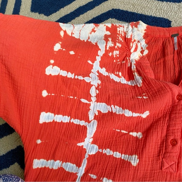 🦀 YFB BOHO CORAL TIE DYE WOVEN BEACH COVERUP! - Picture 7 of 13